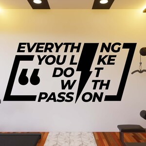 Calcomanía de pared de gimnasio, pegatina de pared de gimnasio, arte de pared de gimnasio, letra de vinilo, calcomanía de vinilo con citas de gimnasio, pegatina de pared de gimnasio, calcomanía de ventana GY0145