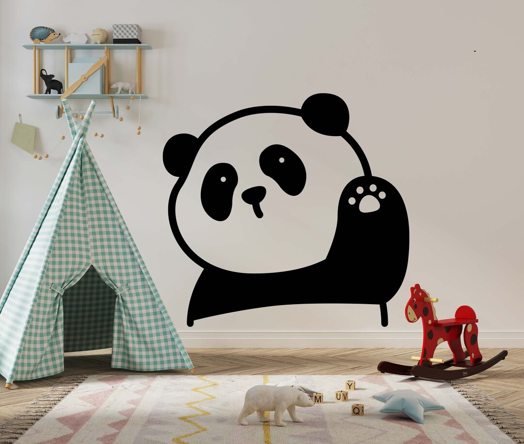 Panda Wall Decal Panda Wall Sticker Panda Wall Decor Nursery Wall Decal
