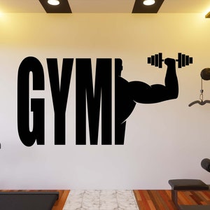 Calcomanía de pared de gimnasio, pegatina de pared de gimnasio, arte de pared de gimnasio, letra de vinilo, calcomanía de vinilo con citas de gimnasio, pegatina de pared de gimnasio, calcomanía de ventana GY0130