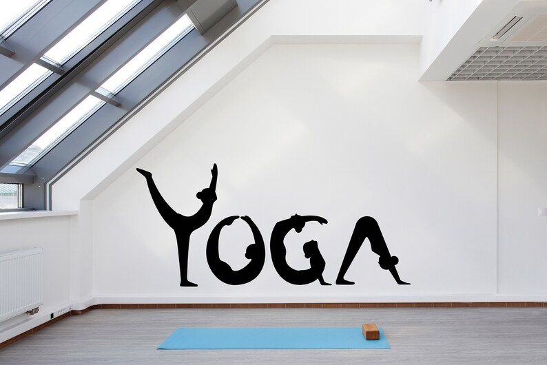 Yoga Wall Decal Yoga Wall Sticker Yoga Wall Art Yoga Wall Decor Gym