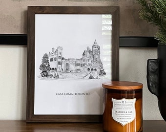 Esquisse d'art de Casa Loma à Toronto, Ontario | Salle de musique Toronto | Croquis de lieu de mariage