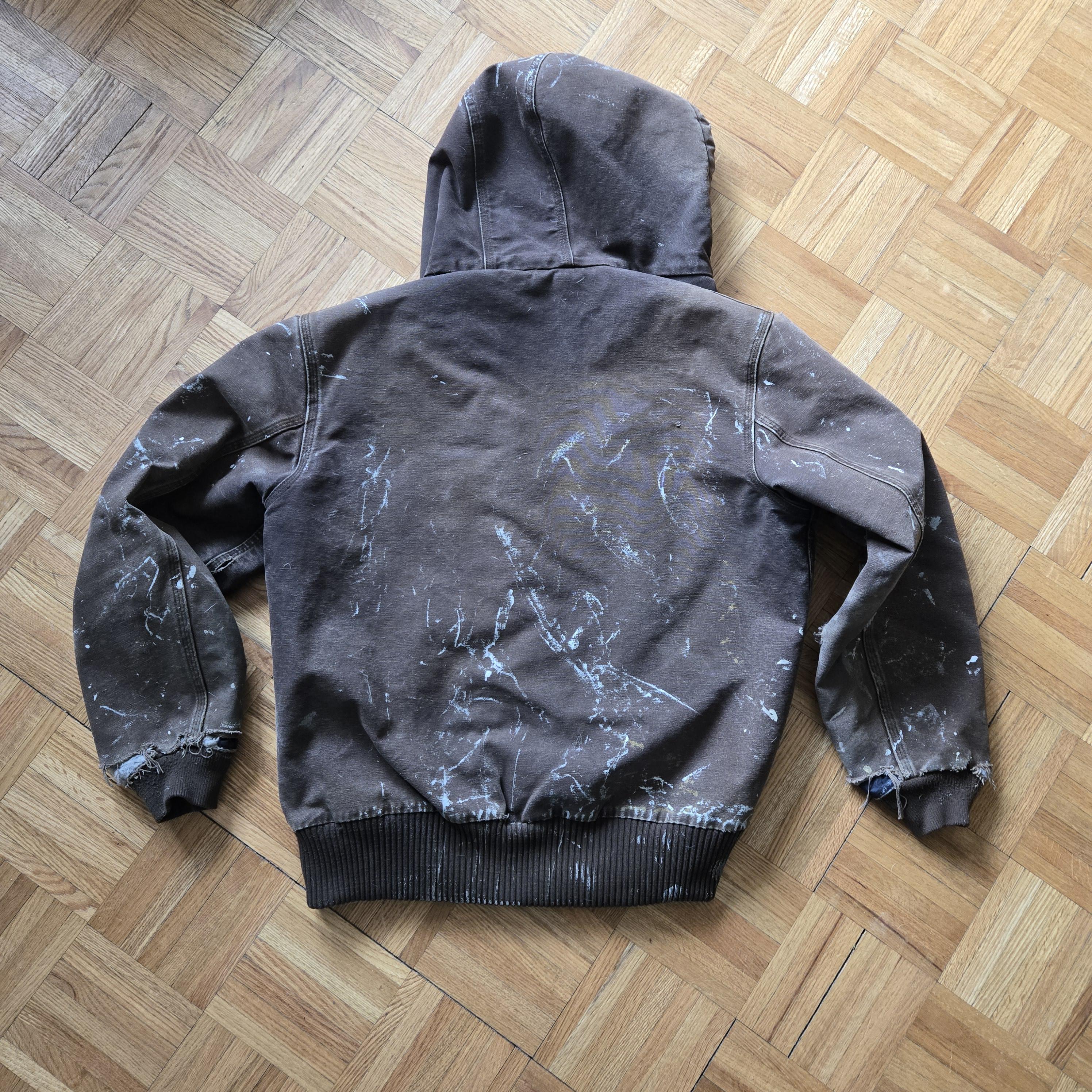 Carhartt Jacket. Vintage Y2K Late 90's. Distressed Thrashed Brown