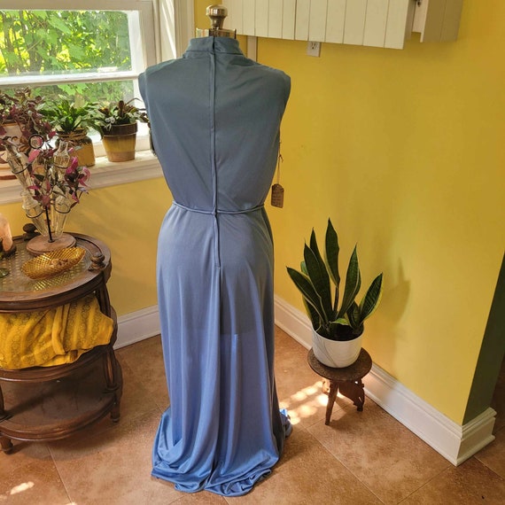 1960's Blue Bird Dress polyester evening dress in… - image 2