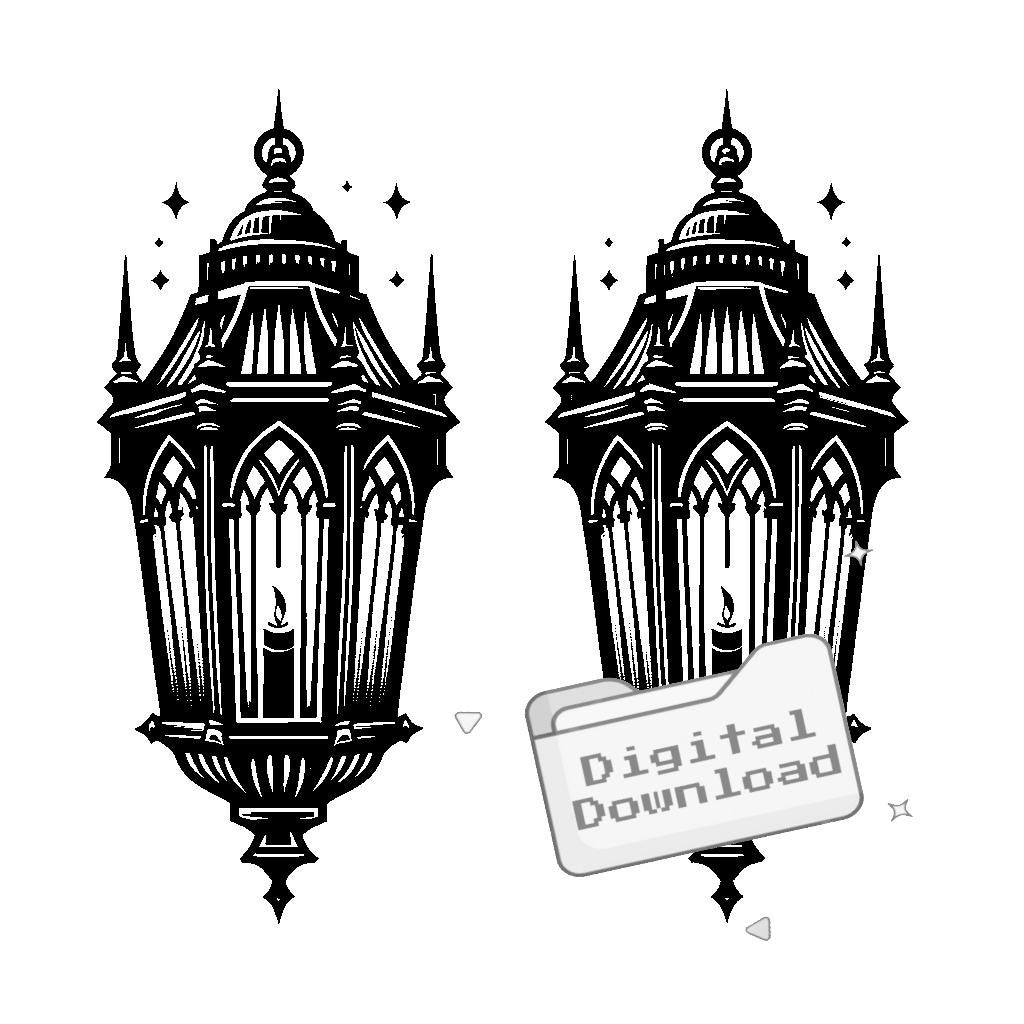 Gothic Lamp Vector Gothic Lanterns SVG Bundle - Etsy