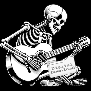 Skeleton spelen een gitaar SVG-bundel