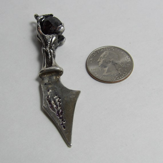 Vintage "Dragon Axe", a silver pendant from the 8… - image 6