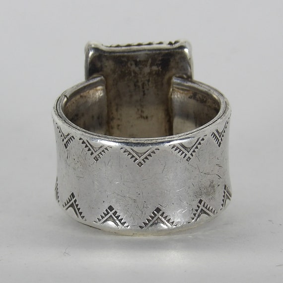 Rough natural Turquoise rectangular rolled wide b… - image 5