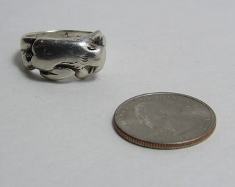 Adult themed "Hungry for love" silver ring. SKU# SJHLSR