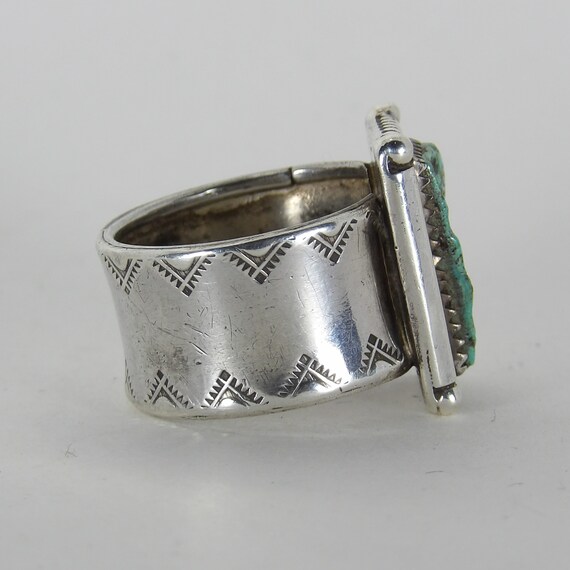 Rough natural Turquoise rectangular rolled wide b… - image 7