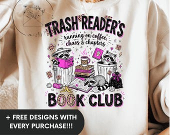Trash Readers Book Club PNG, Funny Trash Romantasy Book Lover Sublimation Design, Funny Bookish Digital Download