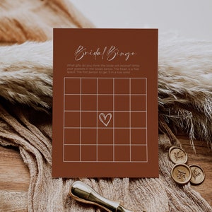 Minimalist Bridal Bingo Game | Bridal Shower Game | Terracotta Bridal Bingo | Bridal Shower Games | Bridal Bingo Printable | Printable