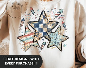 Patriotic Stars Png, American Flag Stars Design, Leopard Checkered 4th of July Sublimation Design, Trendy PNG for USA Shirt Digital Download