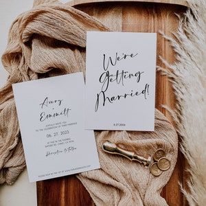 Minimalist Wedding Invitation Template | Editable Minimalist Wedding Invite | Modern Wedding Invite | Photo Wedding Invitation