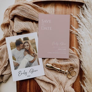 Pink Save the Date Template | Minimalist Save the Date Template Wedding | Save the Date | Save the Date Invitations | Editable Template