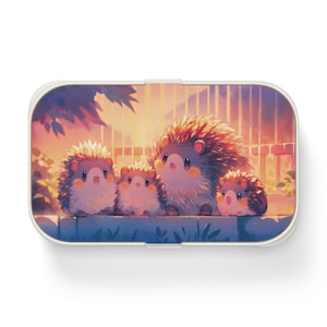 Kawaii Hedgehog Bento Box, Cute Animal Lunch Container, Cute Lunchbox for Kids & Adults, Food Storage, Gift for Hedgehog Lovers