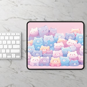 Kawaii Pastel Mouse Pad, Aesthetic Mouse Pad, Cute Gummy Bear Desk Pad, Cute Desk Decor, Kawaii Mouse Mat, Pastel Desk Accessories