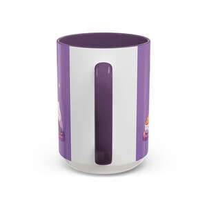 Tazza da forno Kawaii con gatto, tazza con gattino viola pastello, tazza in ceramica da 440 ml immagine 6