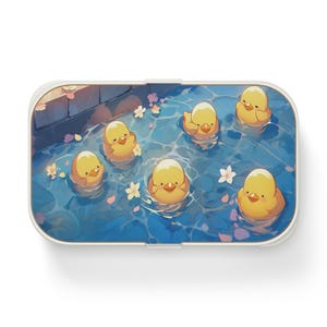 Kawaii Ducks Bento Lunch Box, Cute Food Container for Kids, Cute Lunchbox, School Lunch Bag, Picnic Storage, Lunch Carrier