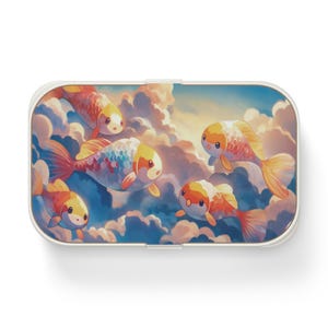 Kawaii Anime Fish Bento Lunch Box, Cute Japanese Lunch Container, Sushi Meal Prep Box, Kids School Lunchbox, Fish Lover Gift