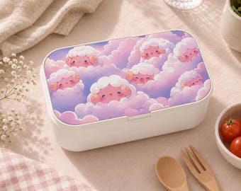 Simpatico portapranzo Bento, pecorella rosa Kawaii, contenitore per alimenti giapponese, pranzo scolastico per bambini, organizer per la preparazione dei pasti, portapranzo ecologico