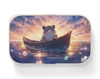 Kawaii Animal Bento Box: Sunset Boat Design, Japanese Lunchbox