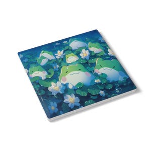 Ceramic Coaster, Cute Frog Coaster, Adorable Animal Drink Holder, Fun Reptile Home Decor, Sweet Amphibian Table Protector, Whimsical Tea Cup