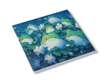 Ceramic Coaster, Cute Frog Coaster, Adorable Animal Drink Holder, Fun Reptile Home Decor, Sweet Amphibian Table Protector, Whimsical Tea Cup