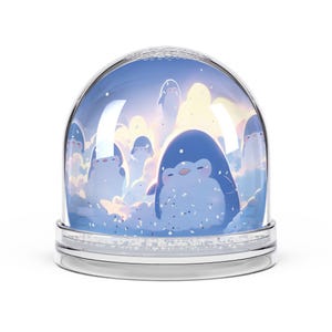 Snow Globe Cute Kawaii Penguins, Winter Holiday Decor, Christmas Desk Decoration, Penguin Lover Gift, Mini Snow Globe, Arctic Animal
