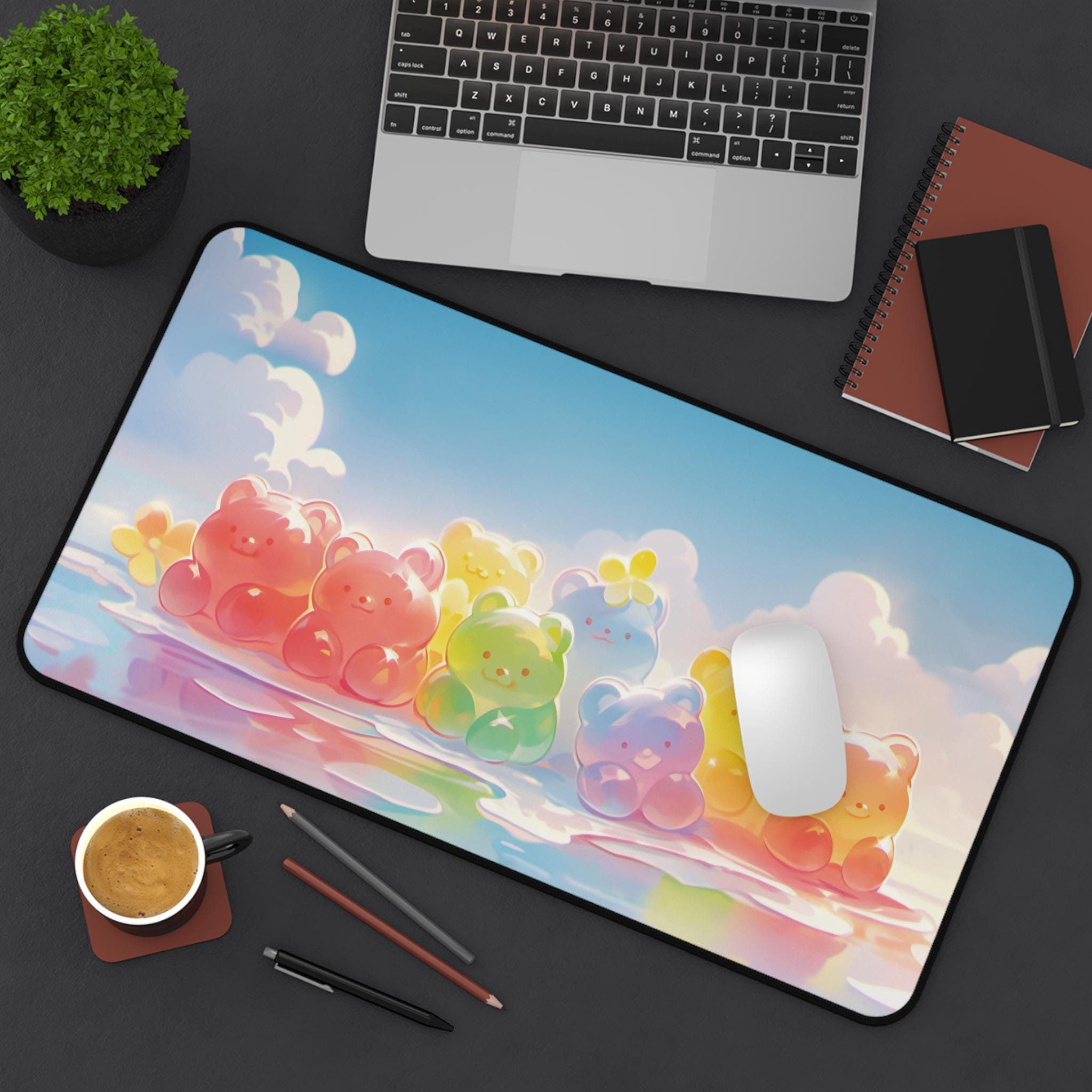 Kawaii Gummy Bears Desk Mat, Cute Computer Mouse Pad, Gaming Desk ...