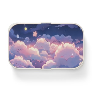 Bento Lunch Box, Kawaii Anime Clouds Design, Cute Style Food Container, Cute Lunch Organizer, Kid Friendly Lunchbox, Lunch Bag