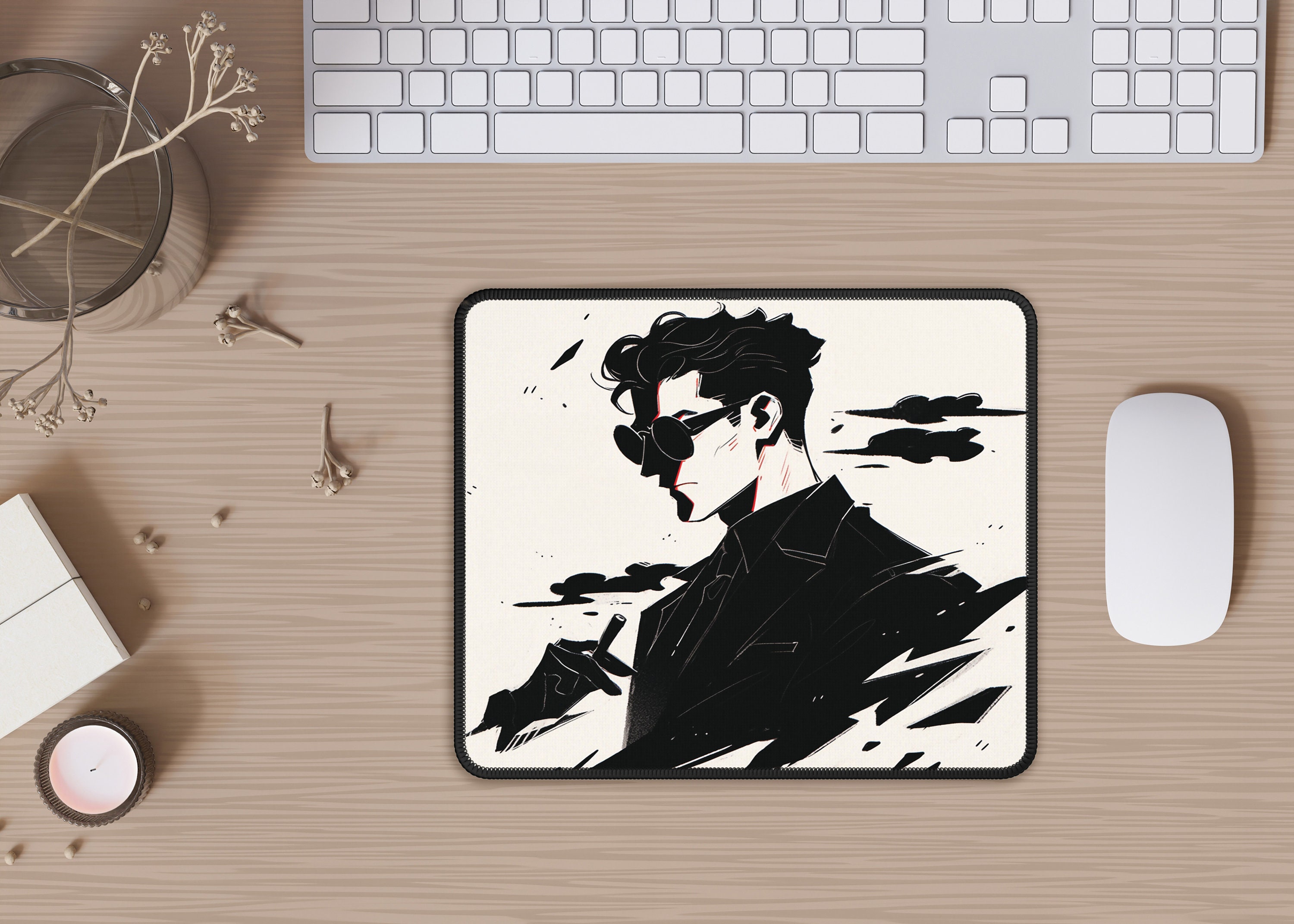 アニメマンガマウスパッド：かわいい遮光デスクデコレーション - Etsy 日本