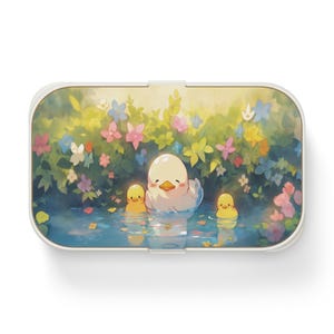 Kawaii Anime Ducks Bento Lunch Box, Kawaii Style Food Container, Cute Lunchbox Set, Kids School Lunch Kit, Duck Lunch Box