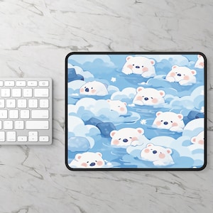Aesthetic Mouse Pad, Kawaii Gaming Mouse Pad, Cute Bears Desk Pad, Kawaii Desk Decor, Cute Desk Accessories, Matching Desk Accessories