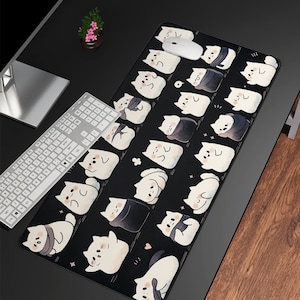 Kawaii Cat Desk Mat, Cute Cat Desk Mat, Kawaii Mouse Pad, Kawaii Mousepad, Kawaii Cat Lover Gift, Cute Desk Decor, Kawaii Office Accessories