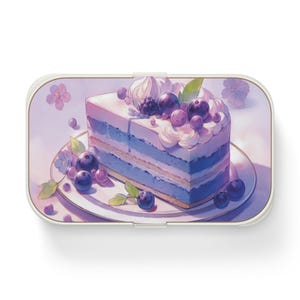 Kawaii Anime Blueberry Cake Bento Lunch Box, Japanese Lunchbox, Cute Food Container, Lunch Set, Kid&#39;s Meal Prep Box