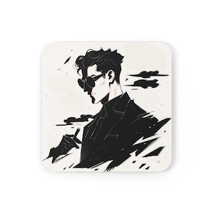 Kawaii Anime Coaster, Cute Anime Manga Character Coasters, Kawaii Coasters, Cute Coasters for Desk, Cute Desk Decor