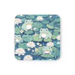 Cute Coaster Decor Kawaii Frogs Coasters, Kawaii Coasters, Cute Coasters for Desk, Cute Desk Decor, Coaster Gifts