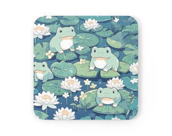 Cute Coaster Decor Kawaii Frogs Coasters, Kawaii Coasters, Cute Coasters for Desk, Cute Desk Decor, Coaster Gifts