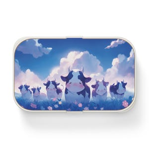 Bento Lunch Box, Kawaii Anime Cows Design, Cute Japanese Style Meal Container, School Lunch Packing, Food Storage, Lunchtime Organizer