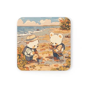 Kawaii Animal Coaster Cute Coasters, Cute Coasters for Desk, Cute Desk Decor, Kawaii Desk Coasters