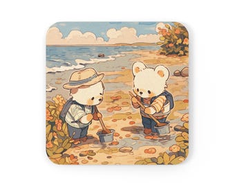 Kawaii Animal Coaster Cute Coasters, Cute Coasters for Desk, Cute Desk Decor, Kawaii Desk Coasters