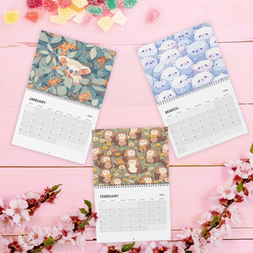 Kawaii Anime Animals Wall Calendar, Cute Animal Patterns, Cute Home Kawaii Anime Animals Wall Calendar, Cute Animal Patterns, Cute Home