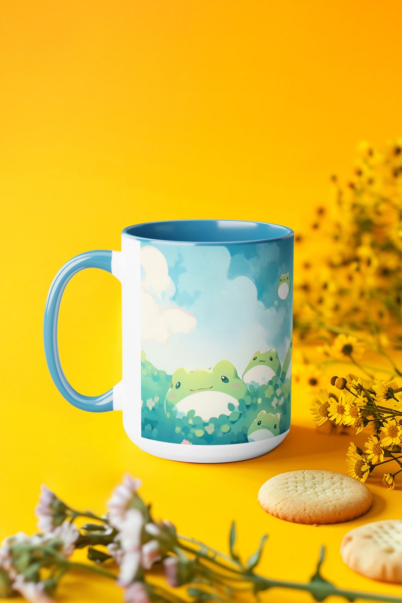 Kawaii Frog Coffee Mug, Cute Anime Mug, Frog Lover Gift, Cute Kawaii ...