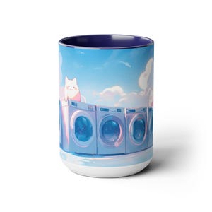 Kawaii Cat Mug: Funny Cartoon Kitty Coffee Cup, Pastel Gift