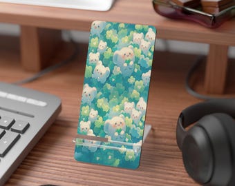 Süßer Telefonständer, süßes Tier mit grünen Pflanzen, Kawaii-Telefonhalter, Schreibtisch Organizer, Handy-Dock, Smartphonezubehör