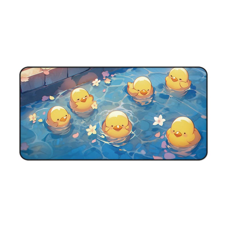 Kawaii Schreibtischmatte, Niedliches Entchen Design, Schreibtisch Accessoires, Gaming Maus Pad, Gummi Schreibtischmatte, Schreibtisch Dekor, Tier Liebhaber Geschenk Bild 5