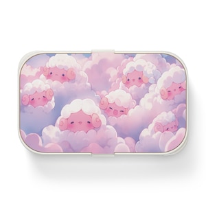 Bento Lunch Box, Pink Kawaii Sheep, Cute Japanese Food Container, Kids School Lunch, Meal Prep Organizer, Eco-Friendly Lunchbox