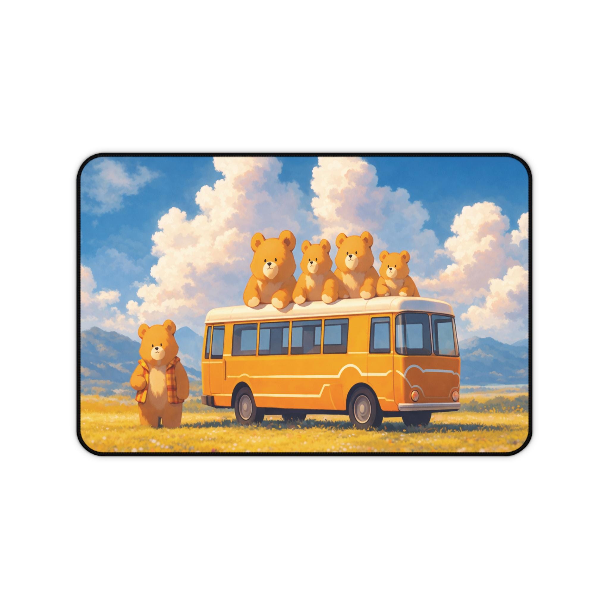 Cozy Anime Desk Mat, Kawaii Bears Mouse Pad, Workspace Accessory, Cute ...