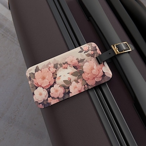 Kawaii Animal Luggage Tag, Cute Floral Bag Tag, Travel Accessories, Backpack Identifier, Suitcase Label, Gift for Traveler