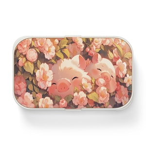 Kawaii Pigs Bento Lunch Box, Cute Animal Design Kid&#39;s Lunch Container, Cute Food Storage, School Lunch Organizer, Meal Prep Box